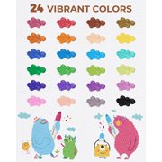 Jupitearth 24Ct Vibrant Washable Dual Tip Markers with Portable Case,Broad & Round Tip,Easy-Grip Design for Little Hands,Art Supplies