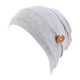 thumbnail image 1 of Gorro de turbante gris para mujer, gorro de algodón modal, gorro de quimioterapia elástico, envoltura para la cabeza con máscara de sujeción, botón antideslizante (máscara no incluida), 1 of 7
