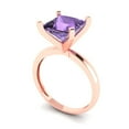 thumbnail image 2 of Solitaire Engagement Ring for Women - 3ct Simulated Alexandrite in 18K Rose Gold Promise Ring, 2 of 6