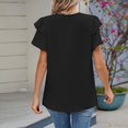 thumbnail image 3 of Round-neck, fly-sleeved chiffon T-shirt, 3 of 10