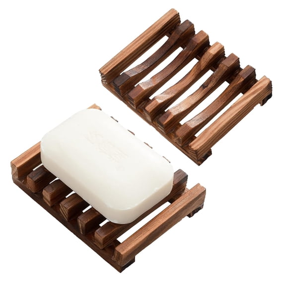 Wooden Soap Dish for Shower,Set of 2 Shower Soap Holder,Self draining Bar Soap Holder for Bathroom, Homemade Soaps Saver Natural Soaps Tray, Appoft