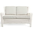 thumbnail image 1 of Causeuse de Patio Extérieure Canapé 2 Places Canapé en Osier Toutes Saisons avec Coussin Doux pour Petit Balcon Appartement Véranda Jardin, Beige, 1 of 7