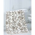 thumbnail image 3 of Brown Flower Towel Set of 3, Soft Microfiber Bath Towels, Hand Towel, Washcloths, Vintage Farmhouse Boho Leaf Spring Plant Quick-Dry Absorbent Towels for Bathroom Kitchen Hotel Beach Gym Spa, 3 of 7
