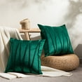 thumbnail image 1 of Top Finel Decorative Hand-Made Throw Pillow Covers for Couch Bed Soft Particles Striped Velvet Solid Cushion Covers 20 x 20 inches 50 x 50 cm, Pack of 2, Dark Green, 1 of 6