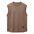 thumbnail image 5 of USNSM (M-5XL) Mens Big and Tall Workout Tank Tops Cotton Cut Off Sleeveless Muscle Shirts Gym Athletic Running T Shirt Brown XL, 5 of 7