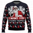 thumbnail image 2 of Suéter navideño feo de tío Santa Claus, sudadera con capucha de dibujos animados de anime para mujeres y hombres, sudadera de moda para parejas, 2 of 5