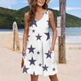 thumbnail image 1 of Ovzne Robes d'Été pour Femmes Robe pour Femme Mode d'Été pour Femmes Poche Imprimé Sans Manches Robe à Col en V Grande Taille Robe Maxi Imprimée Liquidation, 1 of 5