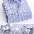 thumbnail image 6 of LNWUY (M-5XL) Plus Size Men's Casual Stylish Vertical Striped Shirt Long Sleeve Button Down Shirt Regular Fit Business Dress Shirts Blue XXXXL, 6 of 6