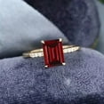 thumbnail image 3 of 1.90Ct Emerald Cut Simulated Red Garnet Women's Wedding Ring 14K Yellow Gold Plated, 3 of 4
