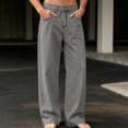 thumbnail image 2 of JTSRKL Mens Vintage Wide Leg Denim Pants Loose Relaxed Fit Classic Solid Color Trousers Retro Streetwear Durable Casual Long Jeans, 2 of 7