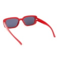 thumbnail image 4 of Mod Rounded Rectangular Stylish Minimal Retro Sunglasses Red - Black, 4 of 4