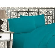 4 Pieces Bed in a Bag Sheet Set California King, Twin Turquoise
