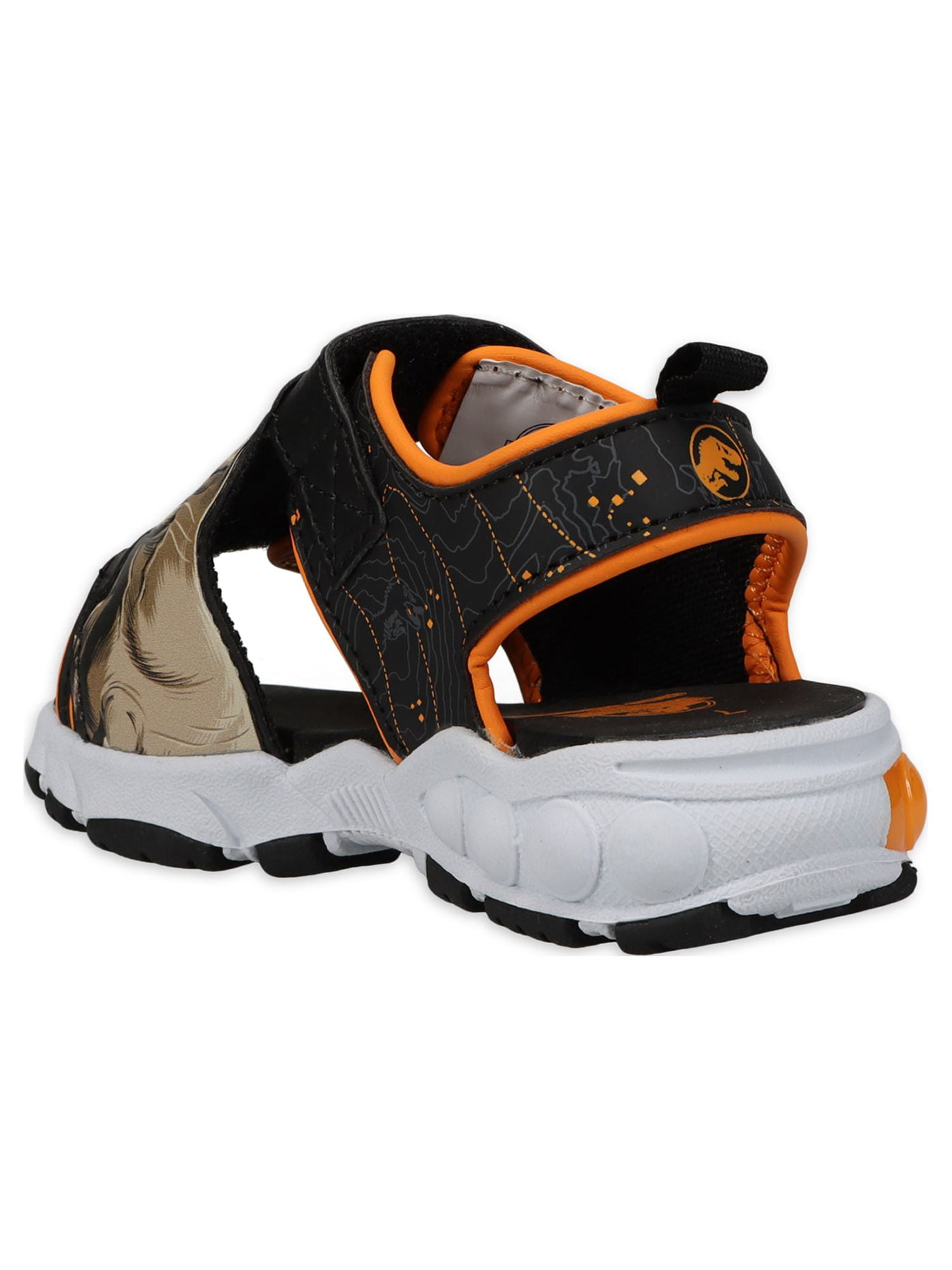 Jurassic World Unisex Kids Lighted Sport Sandals, Orange & Black, 7-12