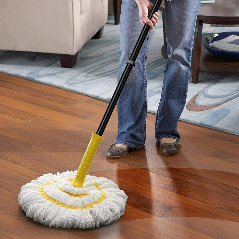 Self-Wringing Twist Mop for Floor Cleaning, Long Handled Microfiber Floor  Mop with Top Scouring Pad for Hardwood, Restaurant, Bathroom,  Garages,Office, 57-inch 