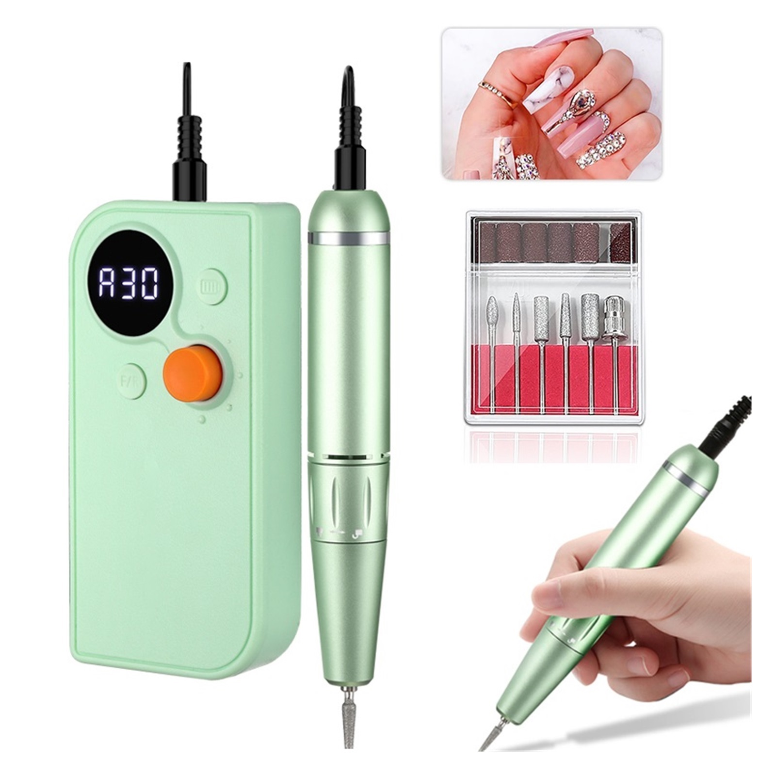 Portable 30000RPM Rechargeable Nail Drill Machine For Acrylic, Nail High Speed Electric Manicure Drill For Sculpting Tools ,Lightweight and Portable