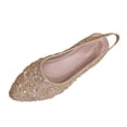 thumbnail image 2 of Miluxas Flats Shoes Women Flower Pointed Toe Flats Wedding Flats for Women Comfortable Slip on Low Heel Dress Shoes Beige 6.5(37), 2 of 5