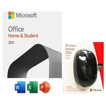 Microsoft Office Home and Student 2021 for 1 PC or MAC (Download) BONUS - FREE Microsoft Wireless Mouse 1850