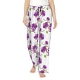 thumbnail image 2 of Lsque Orchids Flowers Print Women's Pajama Pants, Lounge Pant - Comfortable Home Wear,Elastic Waistband, Stylish Design-X-Large, 2 of 9