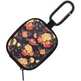thumbnail image 1 of Earbud Case, IBAOLEA AirPods Pro Case IBAOLEA Organizer Carrying Case Small Storage Bag Hard EVA Shockproof Cover with Carabiner Clip (White+Flamingo) Black+Rose, 1 of 7