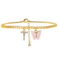 thumbnail image 1 of Pulseras de playa con inicial de mariposa para mujer, tobillera con 26 letras, pulseras, joyería de playa Wmkox8yi  sjalhkljlk3401, 1 of 1