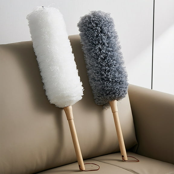 Blukids Lambswool Duster and Microfiber Duster, Long Reach/Extendable Duster Up to 22" for Cleaning High Ceiling Fan, Interior Roof, Cobweb, Keyboard, Furniture(Gray)