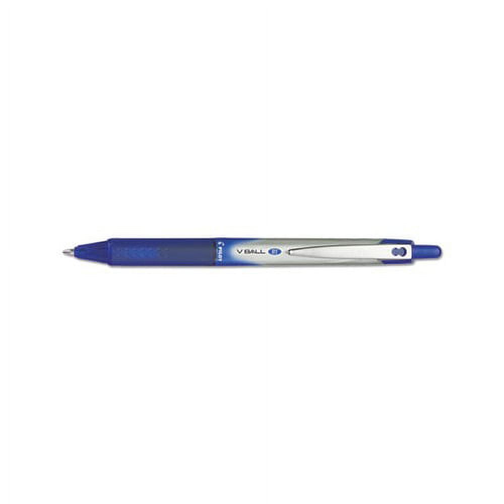 VBall RT Liquid Ink Retractable Roller Ball Pen 0.7mm, Blue Ink, Blue/White Barrel