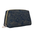 thumbnail image 2 of Easygdp Vintage Chrysanthemum Leather Makeup Bag Zipper Pouch Travel Cosmetic Organizer for Women and Girls, Make up Bag with Zipper, 2 of 8