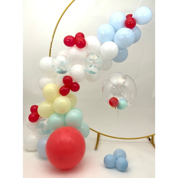 Sweet Moon 60 Macaron Balloons Garland Set- Baby Shower, Birthday, Gender Reveal, Eid, and Ramadan Party Decoration (Baby Colors)