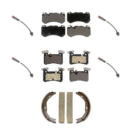 TEC Front Rear Ceramic Disc Brake Pads and Wear Sensors Kit (7Pc) for Car 2015 Mercedes-Benz C63 AMG 204.077 204.377 body code with 6.3L rear brakes with Painted Calipers KTW-101817