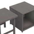thumbnail image 4 of WestinTrends Coastal 2-Piece HDPE Rattan Wicker Outdoor Side Table Set, Gray, 4 of 7