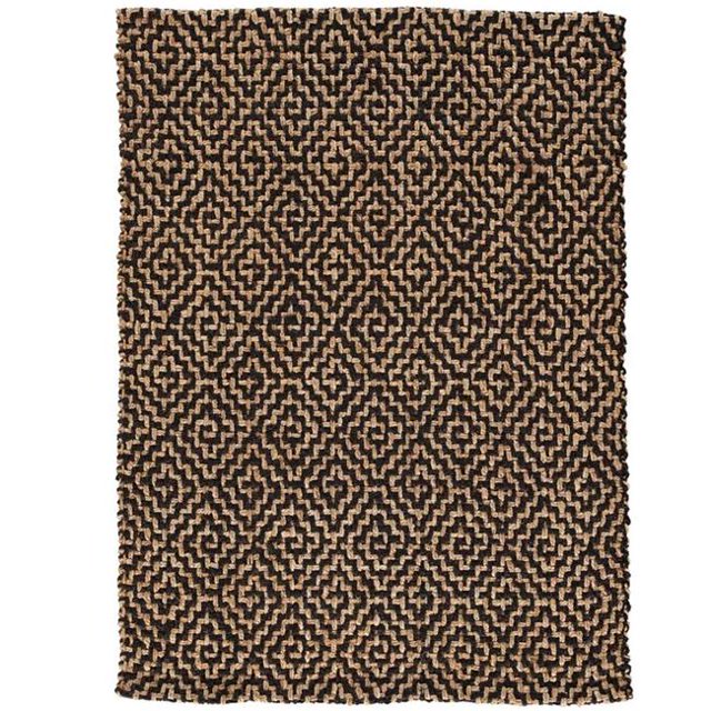 Benjara BM231967 120 x 96 in. Handwoven Greek Key Design Jute Rug, Brown