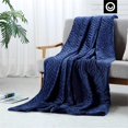 thumbnail image 3 of Posh Iniko 60"x80" Quilted Mink Velvet Weighted Blanket in Navy Blue (25 lbs), 3 of 9