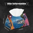 thumbnail image 6 of Lsque Colorful Mediterranean Village Printed Long Tissue Box Cover Holder, Facial Paper Organizer Dispenser,Triangle with Bottom Belt, PVC Leather Decorative Organizer, 6 of 9