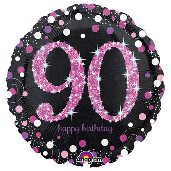 18 inch Pink Celebration 90 Anagram Foil Mylar Balloon - Party Supplies Decorations