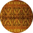 thumbnail image 1 of Ahgly Company Machine Washable Indoor Round Persian Yellow Traditional Area Rugs, 5' Round, 1 of 4