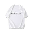 thumbnail image 3 of Black T Shirt Supernatural Text Print Casual Wear For Men And Women, 3 of 4