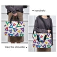 thumbnail image 6 of FORMRS 16" Laptop Bag Carrying Sleeve Case with Handle Travel Shoulder Briefcase, Green Simple Triangles, 6 of 8