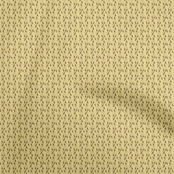 oneOone Rayon Medium Yellow Fabric Leaves Sewing Fabric By The Yard Printed Diy Clothing Sewing Supplies 56 Inch Wide
