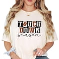 thumbnail image 2 of Touchdown Season Shirt for Women and Teens Cute Girly Checkered Fall Football Oversized Tee Ivory Shirt Adult 2X-Large, 2 of 4