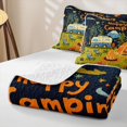 thumbnail image 4 of Erosebridal Orange Blue Camping Twin Quilt Set, Starry Night Tent Twin Coverlet Set for Men and Women, 2 Pieces, 4 of 7