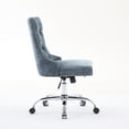 thumbnail image 2 of Chaise de Bureau pour Meubles, Chaise de Bureau Moderne Rembourrée en Velours Capitonnée à Boutons pour la Maison avec Base en Métal Doré, Chaise de Bureau Réglable Chaise de Bureau Pivotante, 2 of 5