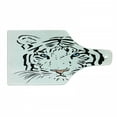 thumbnail image 1 of Tattoo Cutting Board, Head of Magnificent Rare White Albino Tiger with Ocean Blue Eyes Image, Tempered Glass Cutting and Serving Board, Wine Bottle Shape, White Black and Blue, by Ambesonne, 1 of 1