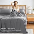 thumbnail image 2 of AiAngu Bamboo Full Sheet Set, Luxury Soft 4 Pieces Bed Sheets with 18" Deep Pocket, Gray, 2 of 8
