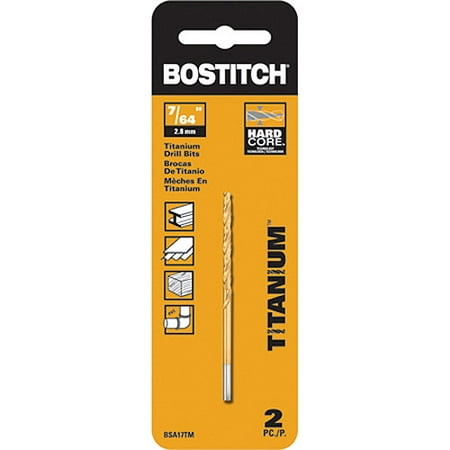 BOSTITCH 5/64-Inch Titanium Speed Tip Drill Bit, 2-Pack, BSA15TM