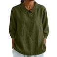 thumbnail image 3 of Uootdi Womens Tops Short Sleeve Collared Neckline Loose Fit Beach Stroll Casual Everyday Tees Gift, 3 of 7