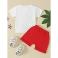 thumbnail image 2 of Niusricy 4th of July Kids Boys Memorial Day Outfits 12M 18M 2T 3T 4T 5T Toddler Baby Crew Neck T-Shirts Letter Sunglasses Print Short Sleeves Tops andnt Fashion Casual 2 Piece Summer Clothes, 2 of 9