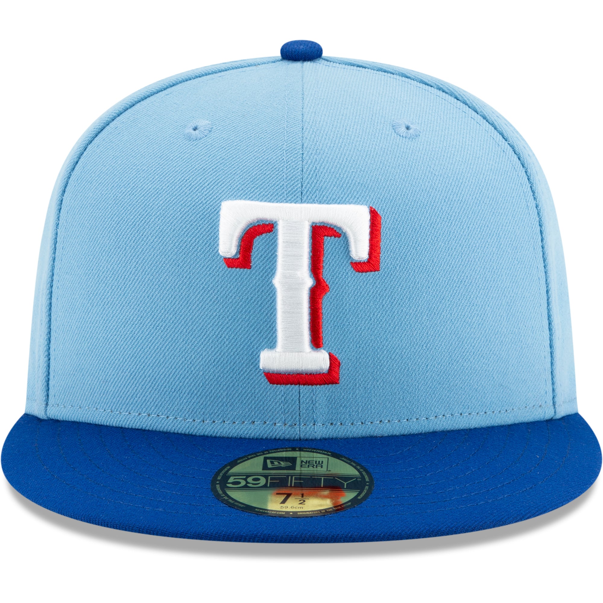 Men's New Era Texas Rangers Light Blue/Royal On-Field Authentic Collection 59FIFTY Fitted Hat - image 2 of 4