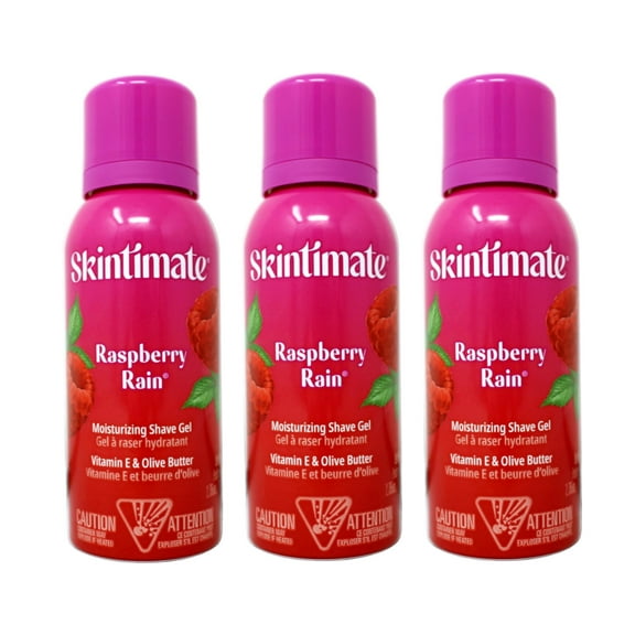3 Pack - Skintimate Raspberry Rain Women's Shave Gel - Travel Size - 2.75oz