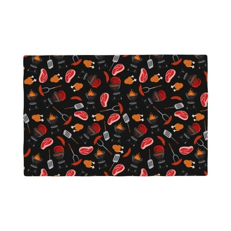 

Placemats Set of 4 BBQ Heat Resistant Non - Slip Place mats Waterproof table mat for Kitchen Dining-4片装