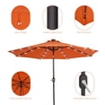 thumbnail image 4 of ACEGOSES LED Outdoor Patio 9′ Circle Deck Market Umbrella, Solar Lights Table Umbrellas With Non-Fading solution-dyed Canopy Orange, 4 of 8